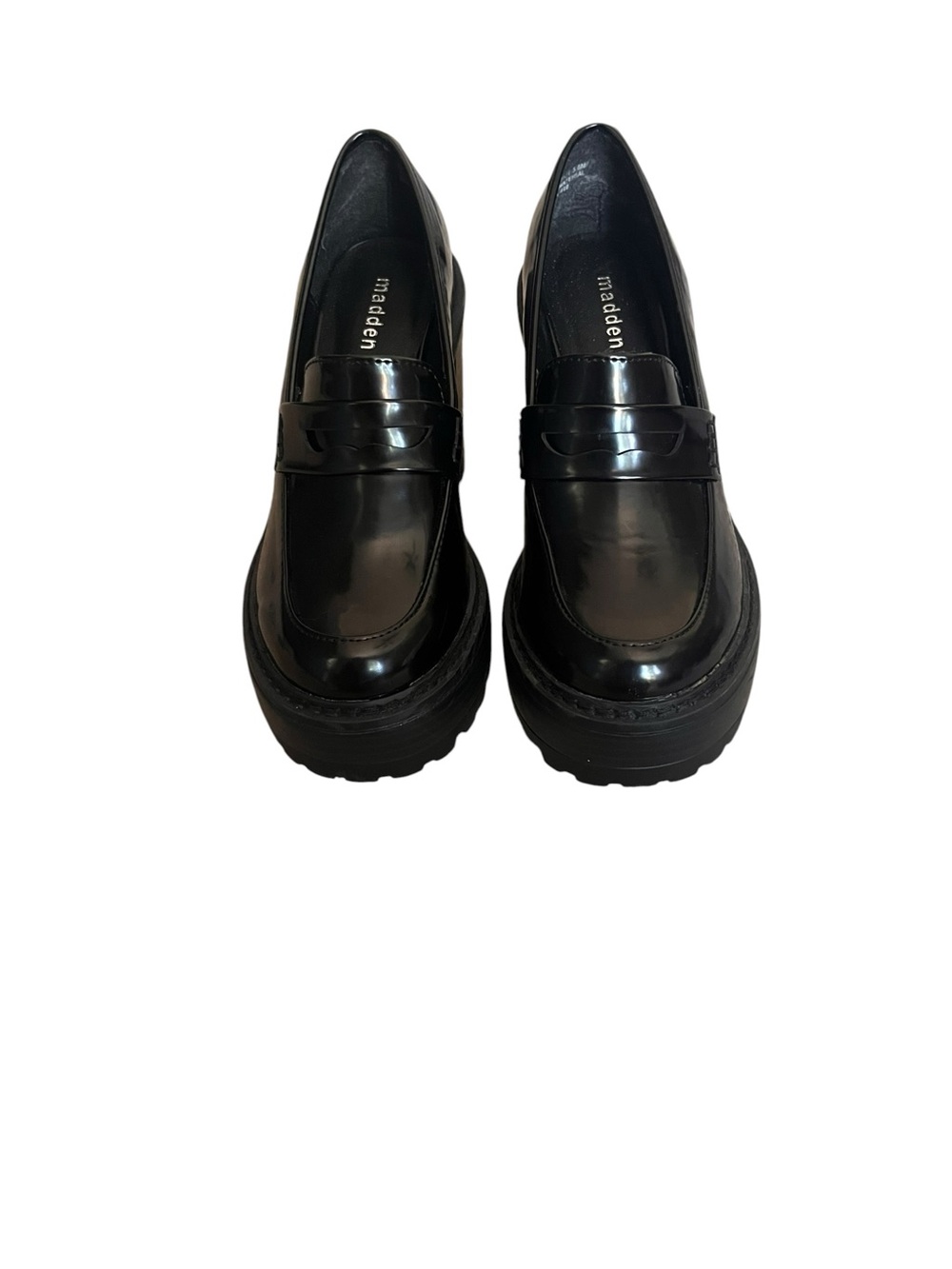 Madden Girl Black Patent Platform Penny Loafers - Picture 6 of 8
